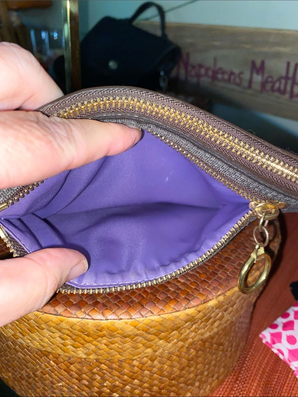 COACH Poppy Brown and Gold Mini Bag w/ Double Hangtags